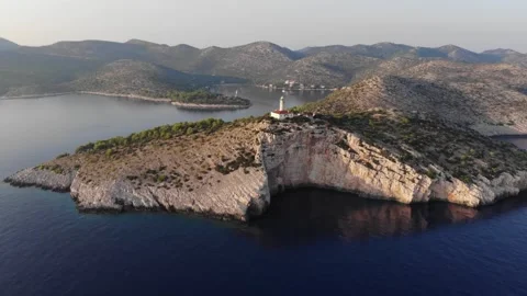 Lighthouse on cliff Stock Footage 273710462