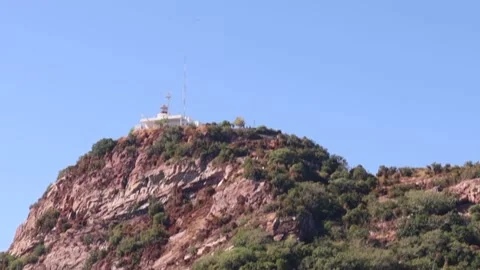 Lighthouse on a cliff, Mazatlan Lighthouse, Mazatlan, Sinaloa, Mexico Stock Footage 224293933