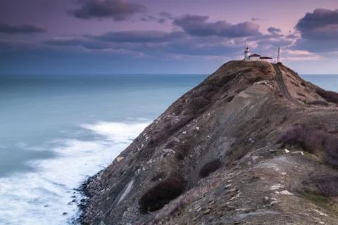 Lighthouse on the cliff Stock-Fotos