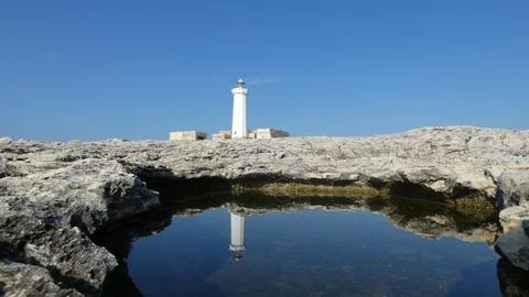 Lighthouse on the cliff Stock Photos