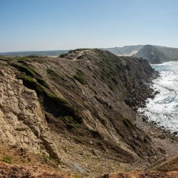 Lighthouse cliffs of S. Martinho do Porto Stock Photos