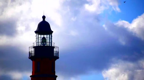 Lighthouse, Clouds and Birds Vídeo Stock 849494