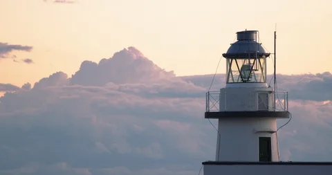 Lighthouse with clouds Stock Footage 128525275