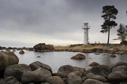 LIghthouse at cloudy weather Stock Photos