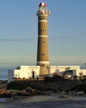 Lighthouse on the coast in the city of Jose Ignacio, Uruguay Stock Photos