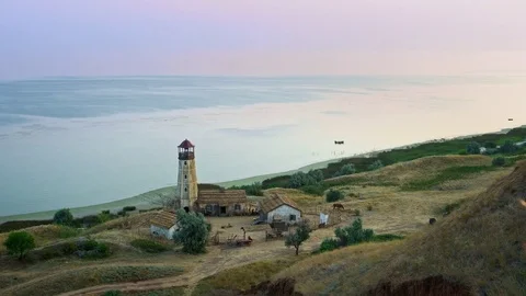 Lighthouse on the coast Video stock 82959286