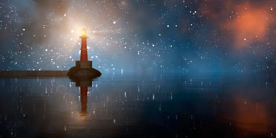 Lighthouse on the coast Stock Illustration