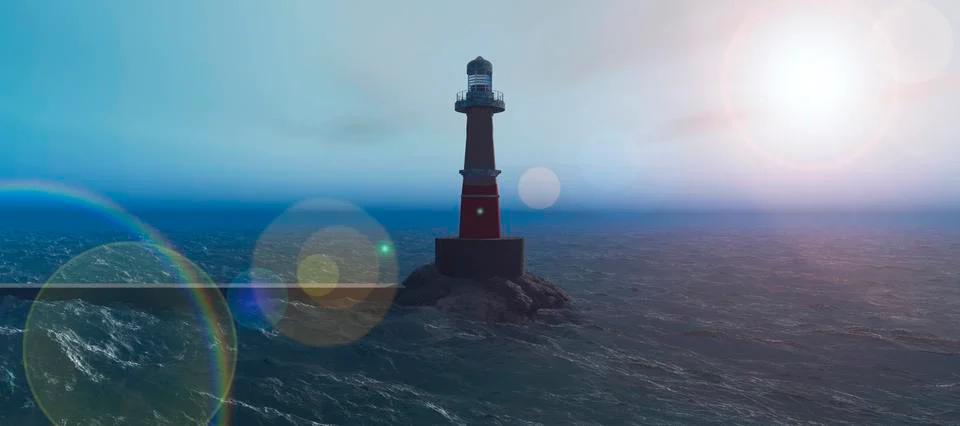 Lighthouse on the coast Stock Illustration