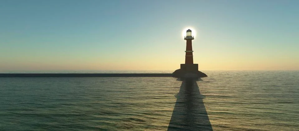 Lighthouse on the coast Stock Illustration