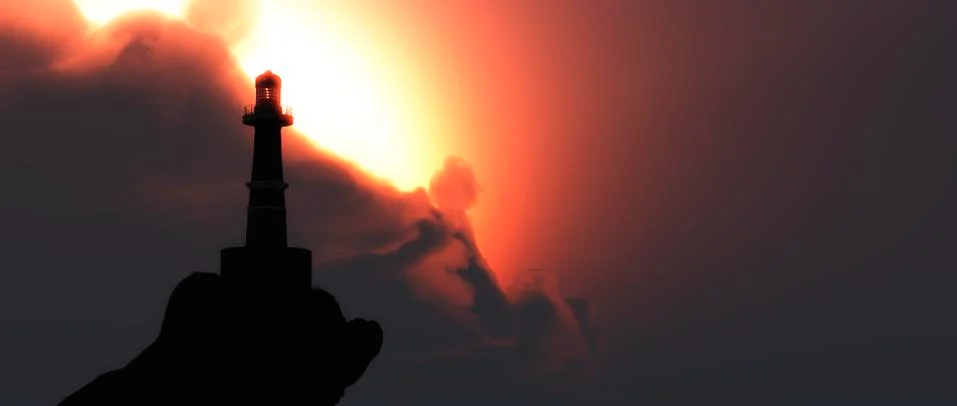Lighthouse on the coast Stock Illustration