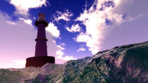 Lighthouse on the coast Stock Illustration