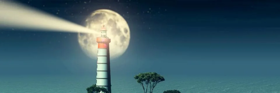 Lighthouse on the coast Stock Illustration