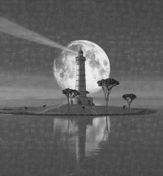 Lighthouse on the coast Stock Illustration