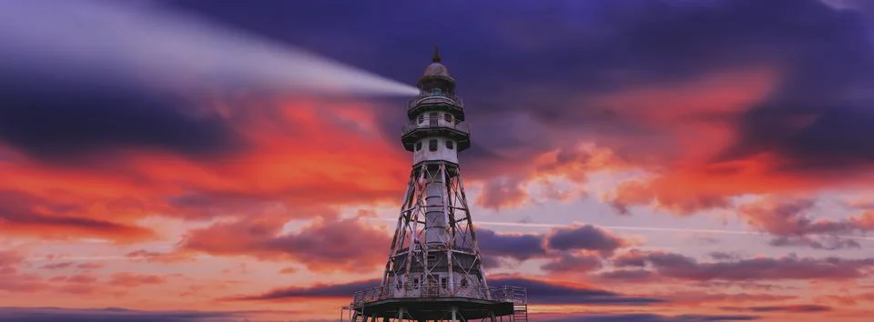 Lighthouse on the coast Stock Illustration