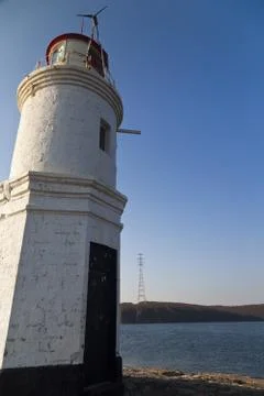 Lighthouse on the coast Stock Photos