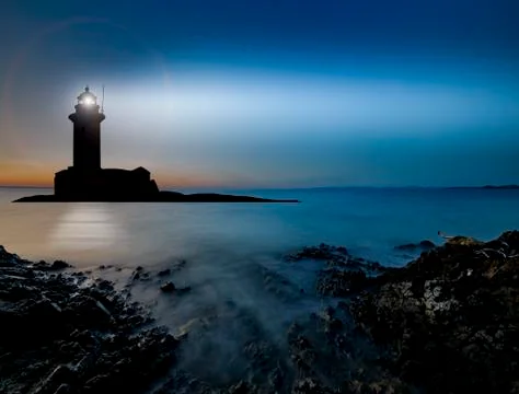 Lighthouse on the coast Foto stock