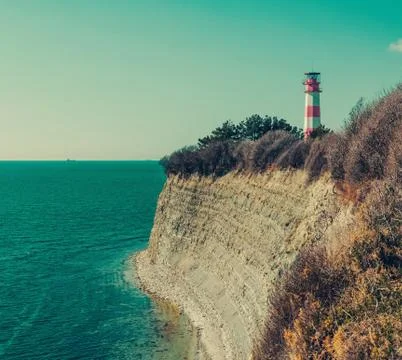 Lighthouse on coast Stock Photos