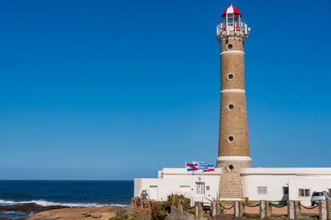Lighthouse on the coast for reference Stock Photos