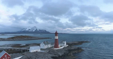 Lighthouse at the coast of sea Stock Footage 85962820