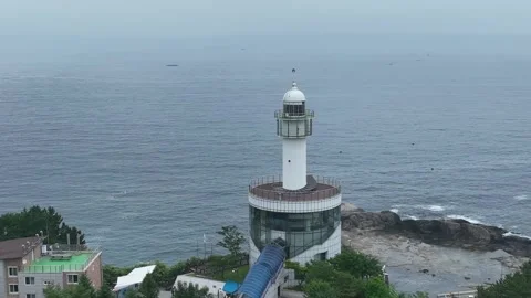  lighthouse on the coast of the sea Stock Footage 310152645