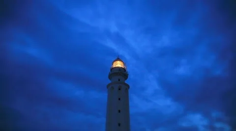 Lighthouse dark sky Stock Footage 921122