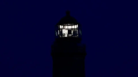 Lighthouse at the Darss place at night, Stock Footage 88802320