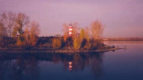 Lighthouse at dawn Stock Footage 81117739