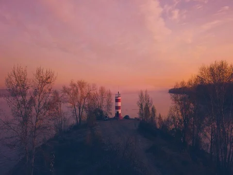 Lighthouse at dawn Stock Footage 81123897