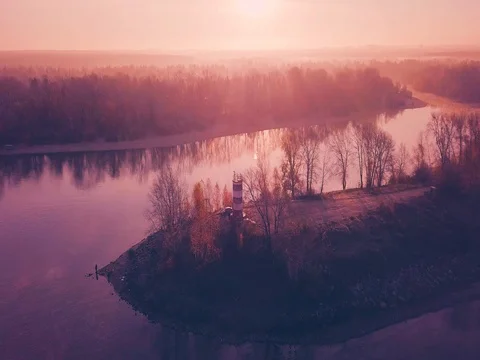 Lighthouse at dawn Stock Footage 81124949