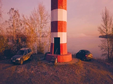 Lighthouse at dawn Stock Footage 81126148