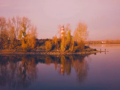 Lighthouse at dawn Stock Footage 81128544