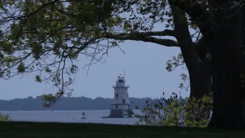 Lighthouse in the distance Stock Footage 154595029