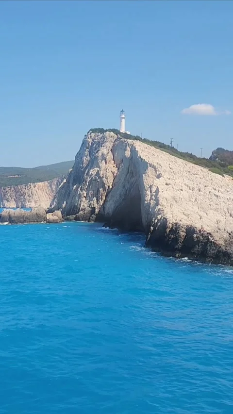 Lighthouse Doukato, Lefkada, Greece Stock-Footage 319030007