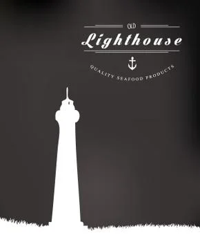 Lighthouse drawn vector Stock Illustration