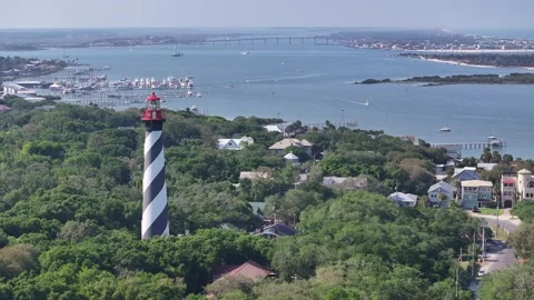 Lighthouse Drone Footage - St. Augustine Florida Stock Footage 276195475