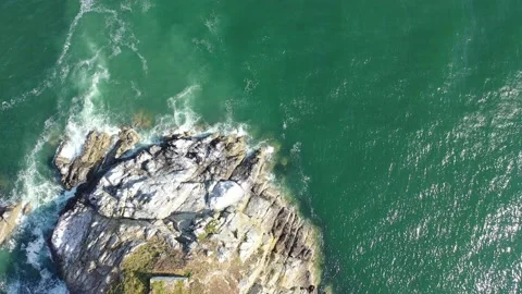 Lighthouse drone shot Stock Footage 203978681