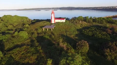 Lighthouse Drone Slide Stock Footage