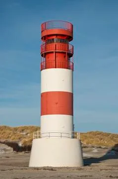 The lighthouse on the dune of Helgoland Stock Photos