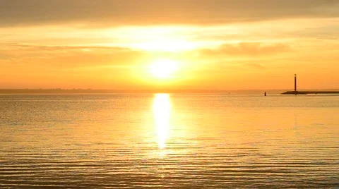 Lighthouse during sunrise Stock Footage 66438843