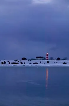 Lighthouse during winter.jh Stock Photos