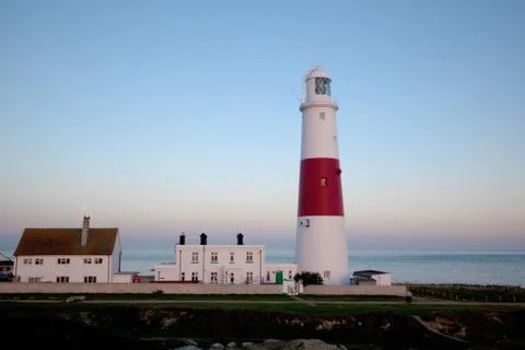 Lighthouse at dusk Stock Photos