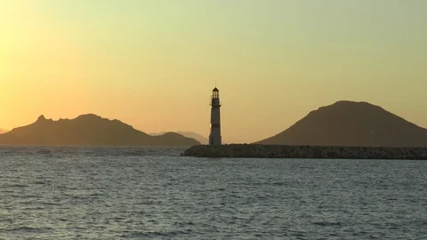 Lighthouse Early Evening Light Stock Footage 121204403