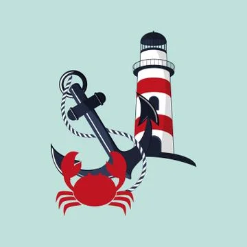 Lighthouse emblem image Ilustración de archivo