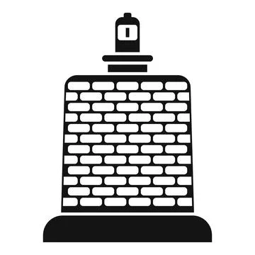Lighthouse emitting light beam at night guiding ships icon Stockillustratie
