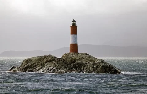 The Lighthouse at the End of the World in Beagle Channel, Argentina Stock Photos