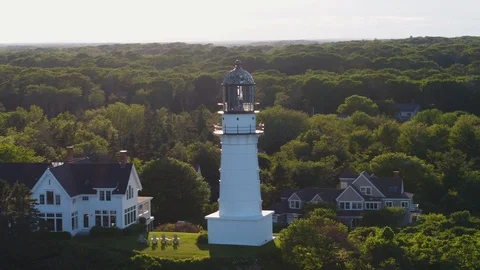 Lighthouse in evening golden hour light Stock Footage 115504166
