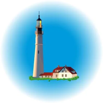 Lighthouse evening image Stock Illustration