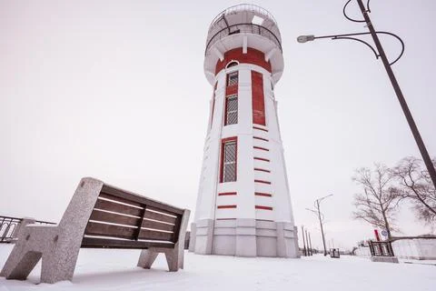 Lighthouse in the evening Stock Photos