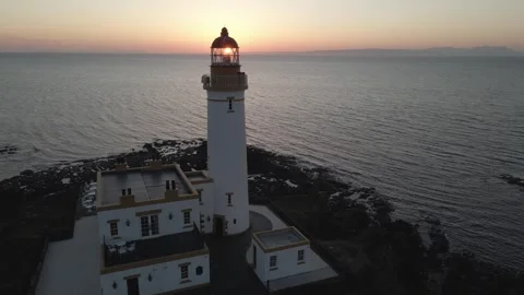 Lighthouse evening sunset Stock Footage 337001030