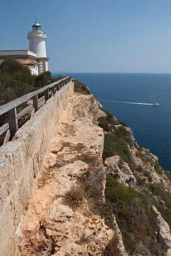 Lighthouse Far de Cap Blanc on Mallorca Stock Photos